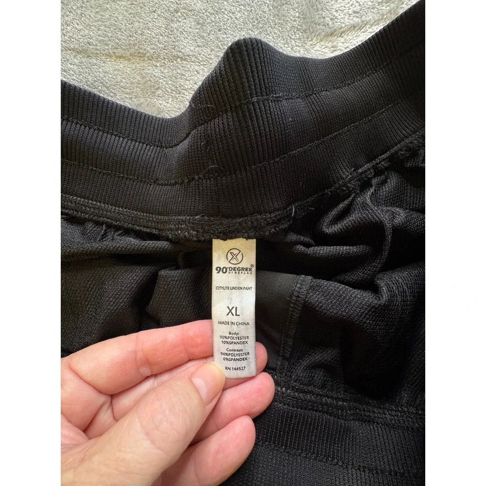 90 Degree by Reflex Mens XL Citylite Linden Pants Black Stretch Travel Athletic